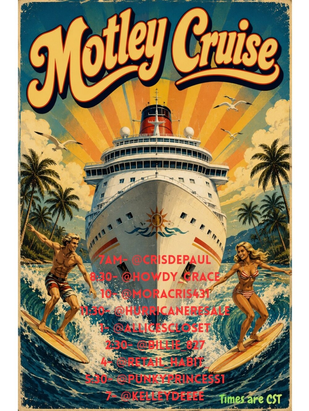 The Motley Cruise Aug 1st SURFIN' USA - Picture 1 of 11